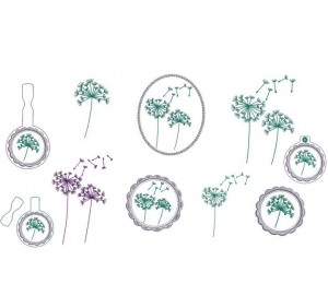 Stickserie - Pusteblumen mit Anhänger ITH